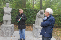 WW1 Tours, Vladslo, Vienna students talk about Kollwitz memorial, Vladslo German Cemetery